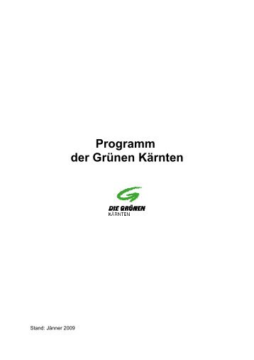 Programm der Grünen Kärnten - Die Grünen Kärnten