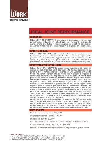 Ideal Joint Performance - Ideal Work