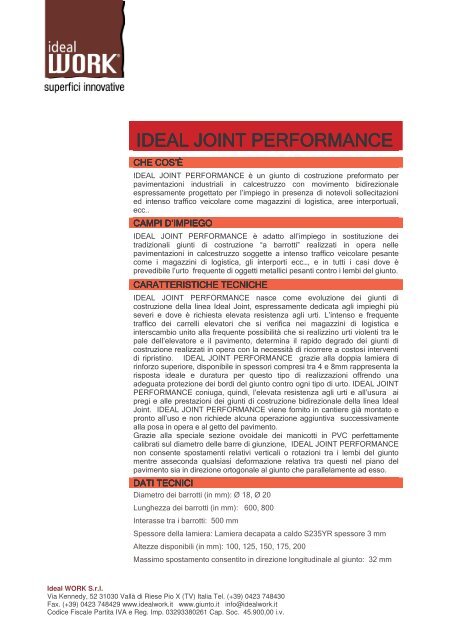 Ideal Joint Performance - Ideal Work