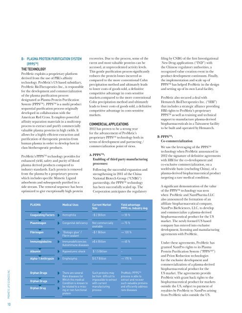 2012 Annual Report - Prometic - Life Science, Inc.