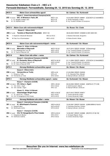 Katalog (Nachtrag) - Hessischer Edelkatzen Club e.V.