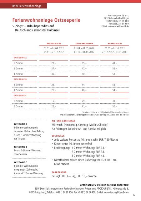 Preise und Informationen - BSW Ortsstelle Fulda