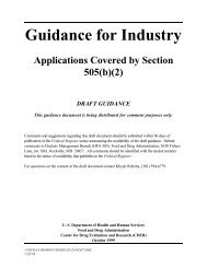 Guidance for Industry Applications Covered by Section 505(b)(2)