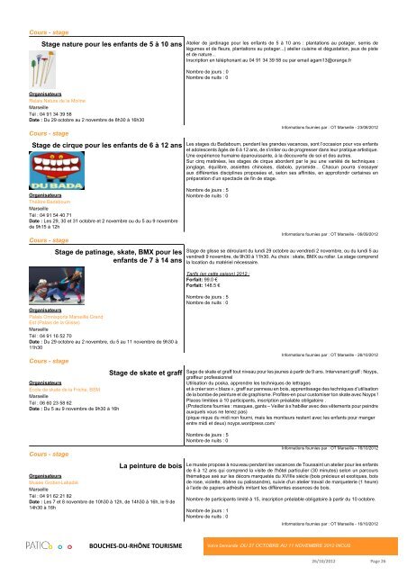 evenements et activites pour enfants a marseille - Office du ...