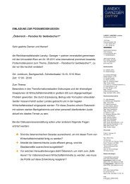 Informationen zur Veranstaltung - Lansky Ganzger & Partner