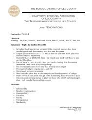 Current SPALC Negotiations Meeting Minutes - Lee County Public ...