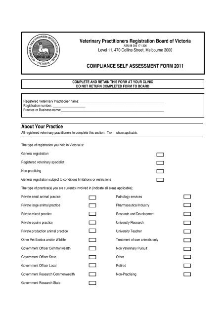 Dogs Victoria Representative Forms.pdf Veterinary Practitioners Registration Board of Victoria ...