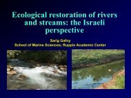 Ecological restoration of rivers and streams: the Israeli perspective