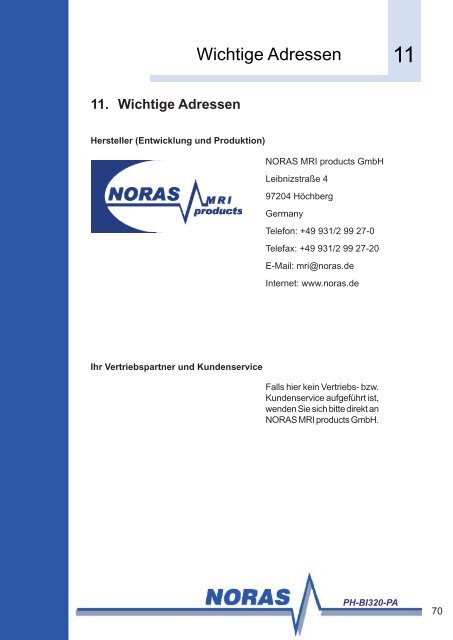 und Biopsiesystem PH-BI320-PA - NORAS MRI products GmbH