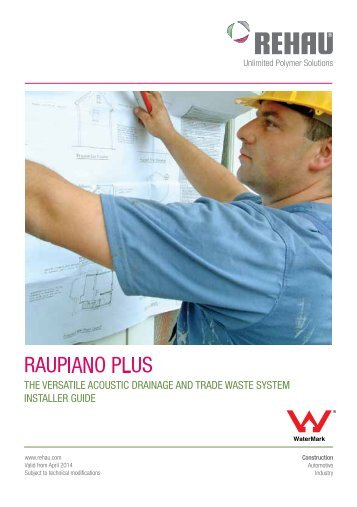 Raupiano Plus Installers Guide | Rehau | Reece Plumbing