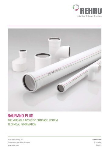 Raupiano Plus Technical Infomation | Rehau | Reece Plumbing