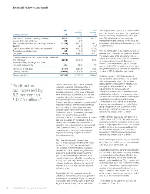 United Utilities Annual Report and Financial Statements for the year
