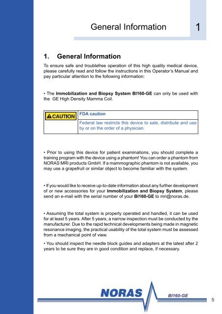 Manual BI160-GE - NORAS MRI products GmbH