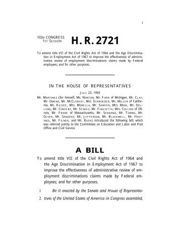 H. R. 2721 - MSPB Watch