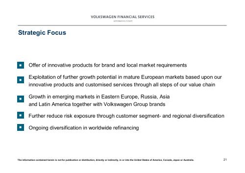 The Key to Mobility - Volkswagen Financial Services AG