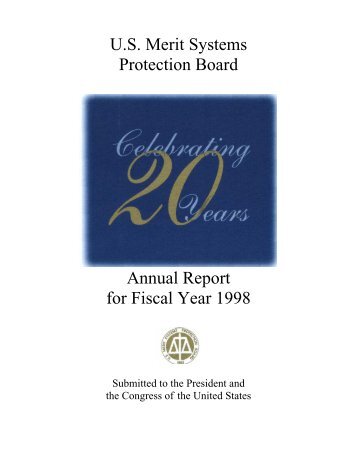 U.S. Merit Systems Protection Board Annual Report ... - MSPB Watch