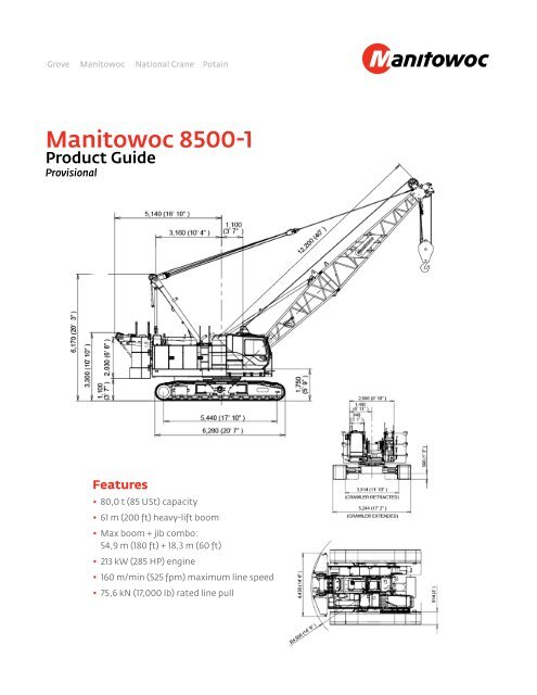 Manitowoc 8500 Load Chart