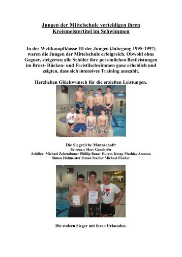 Beim Schwimmen erfolgreich - Grundschule - Mittelschule ...