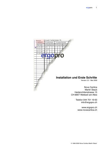 Erste Schritte ergopro 10 (Installation und Bedienung)