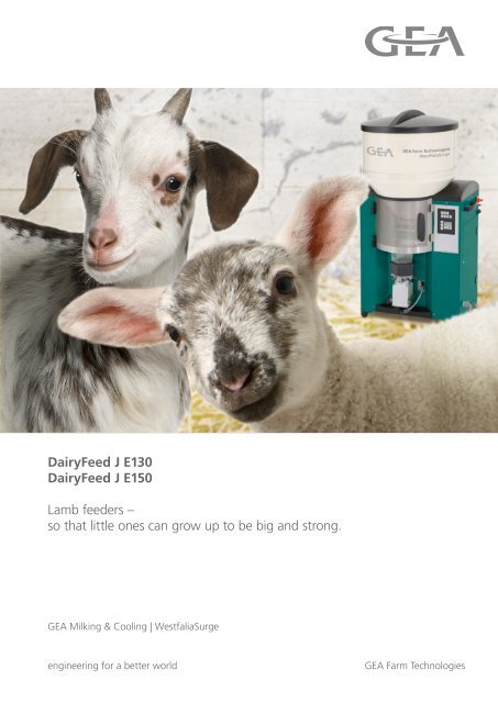 Dairyfeed J E130 Dairyfeed J E150 Lamb Feeders Gea Farm