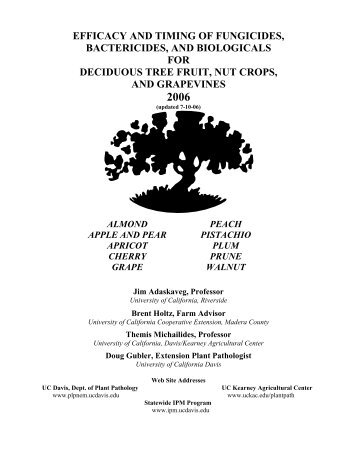 efficacy and timing of fungicides, bactericides, and biologicals for ...