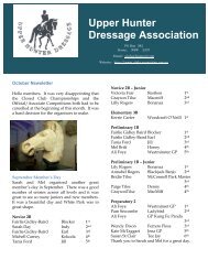 October 2011 - Upper Hunter Dressage Association