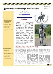 March 2011 - Upper Hunter Dressage Association