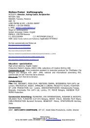 Curriculum vitae di Stefano Pratesi - FilmSpringOpen