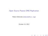 Open Source Passive DNS Replication - Robert Edmonds ... - Toronto
