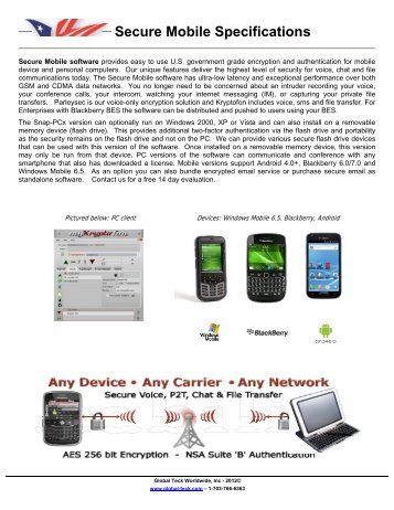 Secure Mobile Specifications - Global Teck