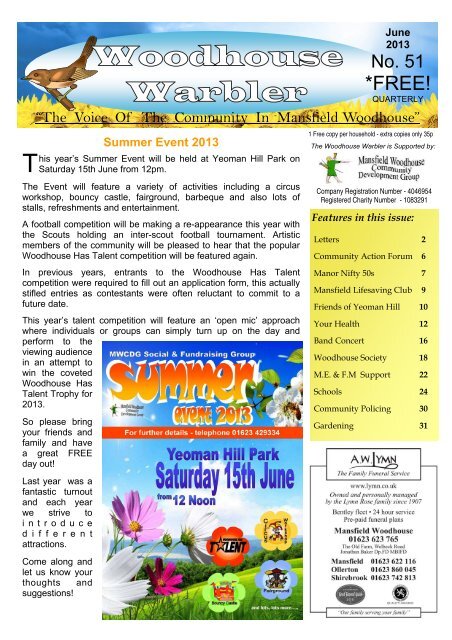 June 13 Mansfield Woodhouse Community Website