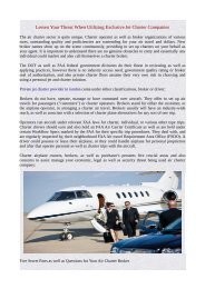 Lessen Your Threat When Utilizing Exclusive Jet Charter Companies