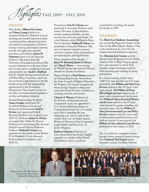 Annual Report - William & Mary Law - College of William and Mary