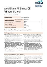 OFSTED Report - Wouldham All Saints C of E Primary School