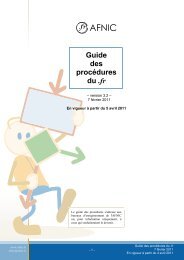 Guide des procÃ©dures du .fr - Afnic