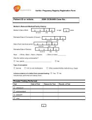 Registration form for Varilrix â¢ Pregnancy Registry