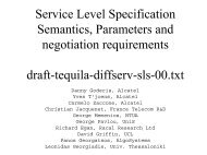 Service Level Specification Semantics, Parameters and ... - ist tequila