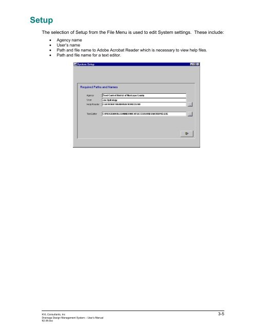 Drainage Design Management System User's Manual