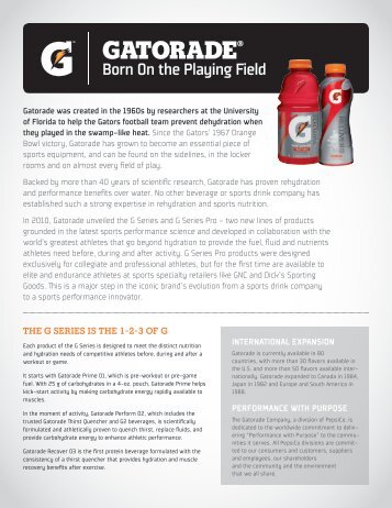 Gatorade Fact Sheet - PepsiCo