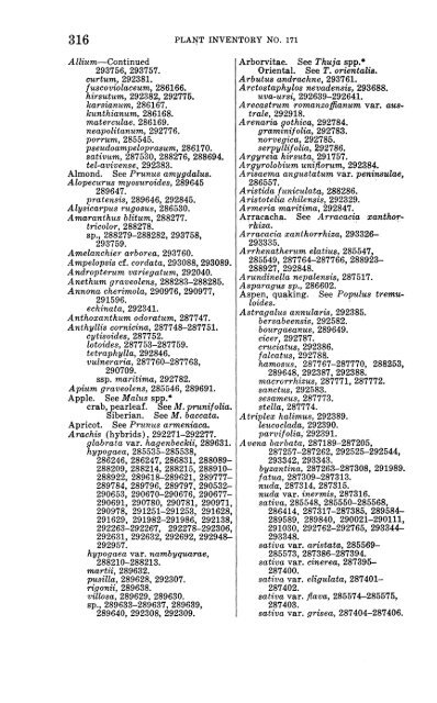 Plant Inventory No 171