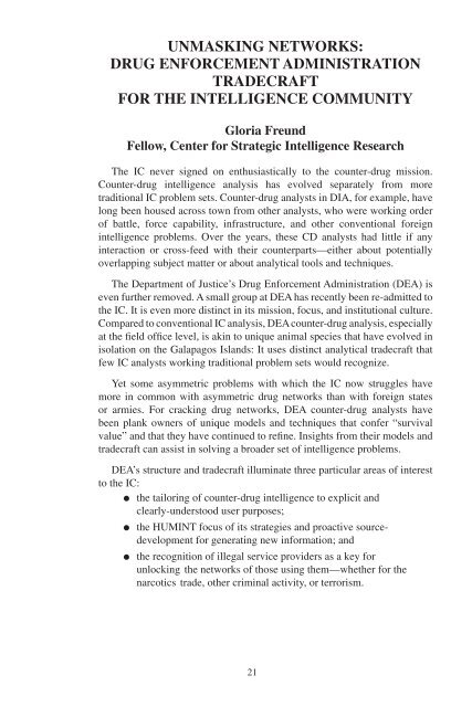 Improving the Law-Enforcement-Intelligence Community Relationship