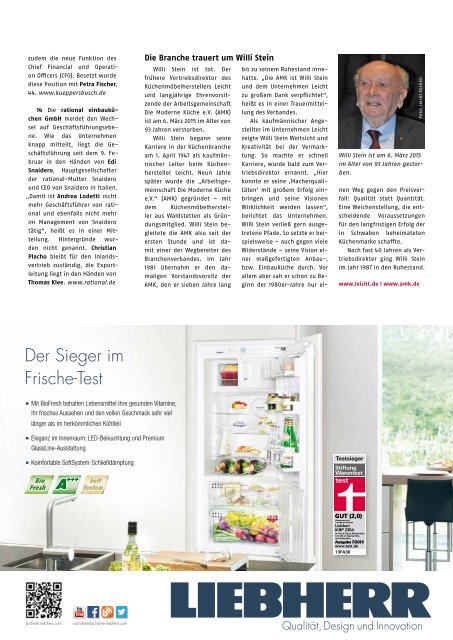 Ausgabe 3/4 / 2015 - KÜCHENPLANER