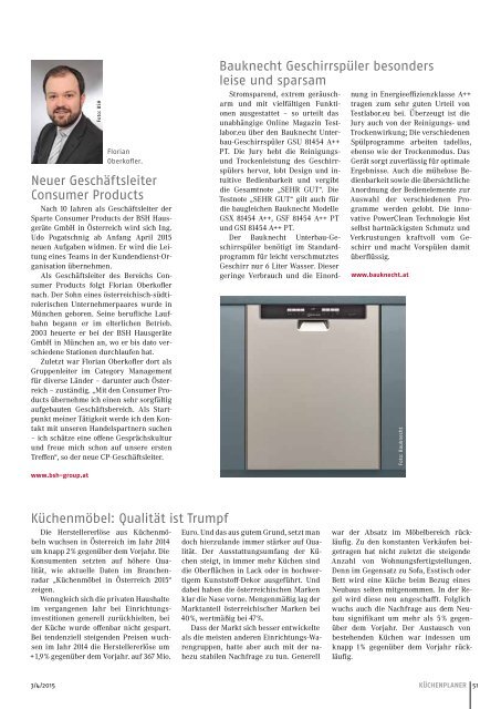 Ausgabe 3/4 / 2015 - KÜCHENPLANER