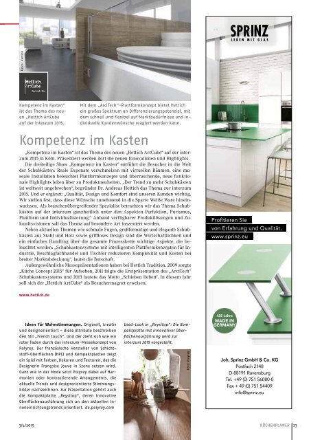 Ausgabe 3/4 _ 2015 - KÜCHENFERTIGUNG