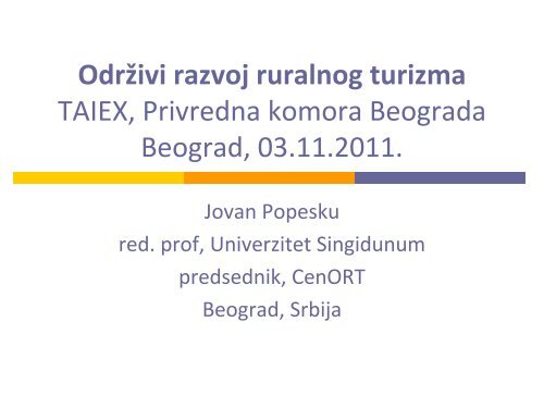 TAIEX, Privredna komora Beograda Beograd, 03.11.2011.