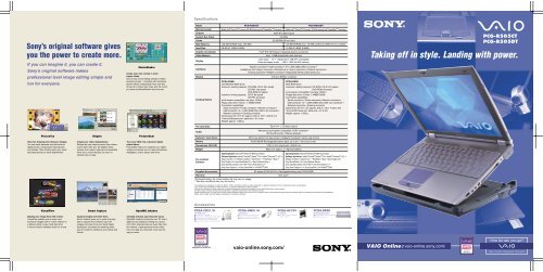 Taking off in style. Landing with power. PCG-R505CT ... - Sony Style