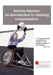 Thompsons Serious Injuries Leaflet - Thompsons Solicitors