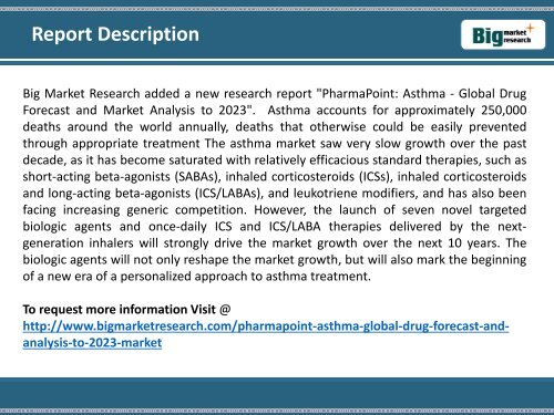 2023 PharmaPoint: Global Asthma Drug Market Growth