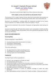 HEALTH AND SAFETY POLICY - St. Joseph's Catholic Primary School