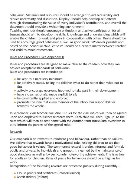 Behaviour Policy - St. Joseph's Catholic Primary School